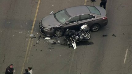 Bell Gardens Motorcycle Officer Injured In Car Collision In