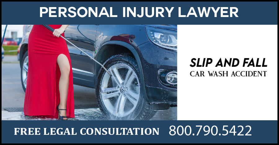 car wash accident slip and fall attorney lawyer broken wrist compensation sue liability personal injury normandie