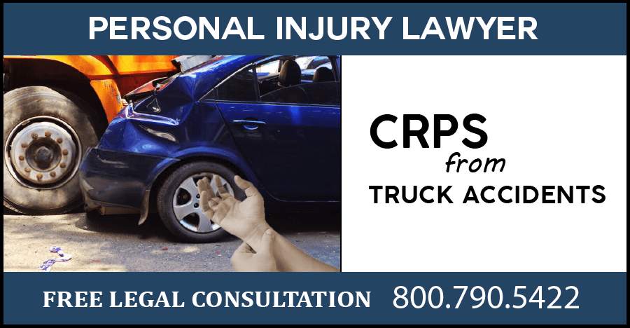 CRPS truck accident rear end collision negligence personal injury lawyer chronic pain suffering lawyer compensation sue nerve