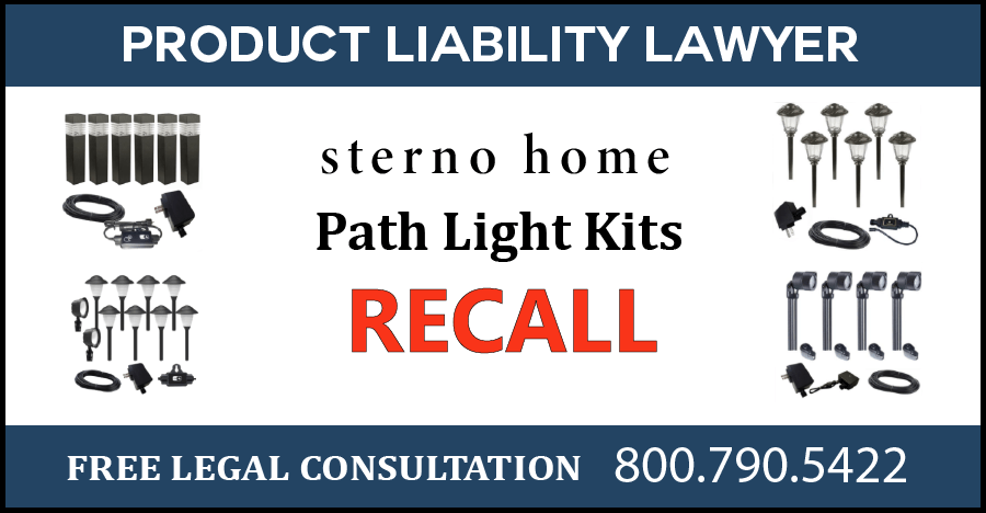sterno home path light kits led recall defective product liability lawyer electric shock burn nerve damage compensation sue