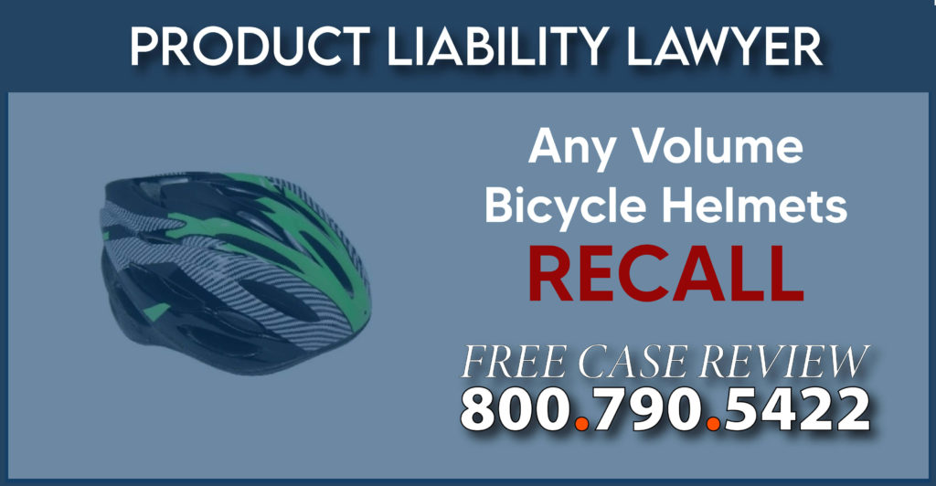 any volume bicycle helmet recall product liability lawyer compensation injury incident