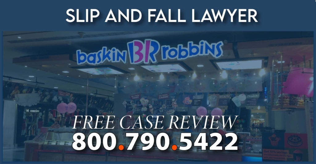 baskin robbins slip and fall injury accident incident compensation