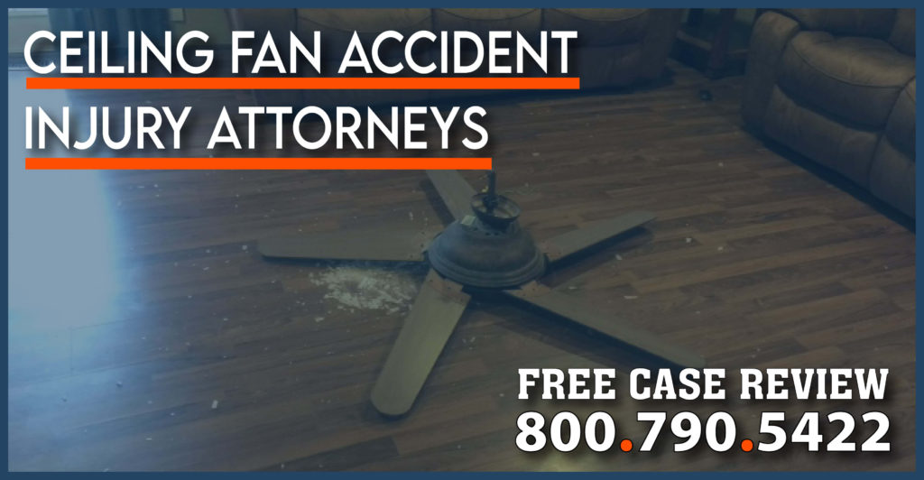 celing fan accident injury attorney sue head injuries compensation incident sue