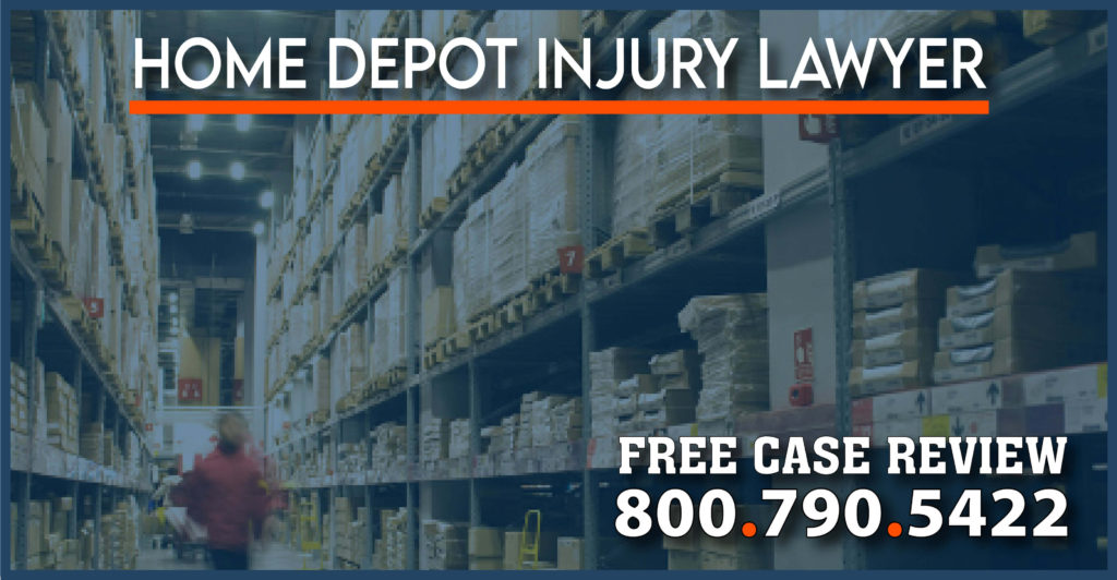 falling merchandise home depot injury lawyer sue compensation accident incident