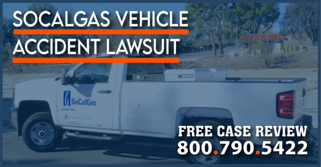 SoCalGas Vehicle Accident Lawsuit - Injury Lawyers Lawfirm sue incident