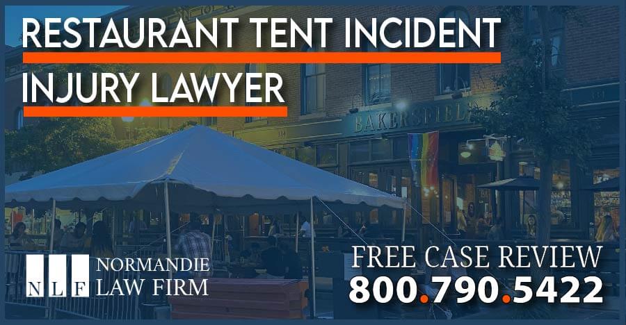restaurant tent canopy incident fall injury lawyer sue