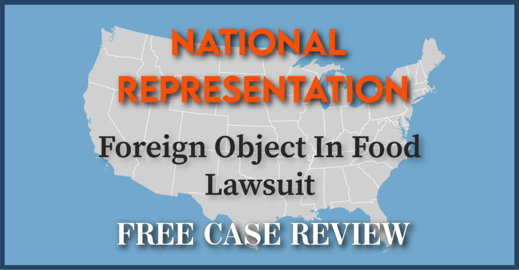 Average Settlement Value for Foreign Object in Food Case national representation sue compensation