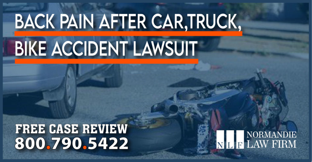 Back Pain After Car, Truck, Motorcycle, Bike Accident Lawsuit lawyer sue compensation attorney