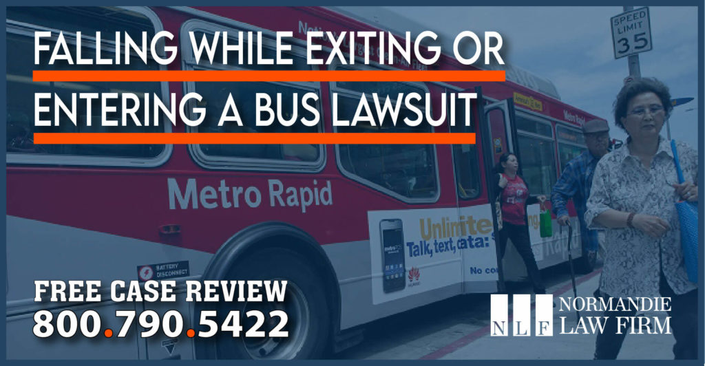 Falling While Exiting or Entering a Bus – Injury Lawsuit Lawyers attorney sue compensation liability