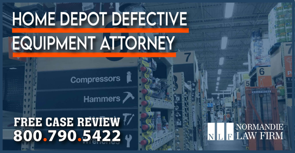 Home Depot Defective Equipment Attorney lawyser lawsuit sue compensation incident accident injury