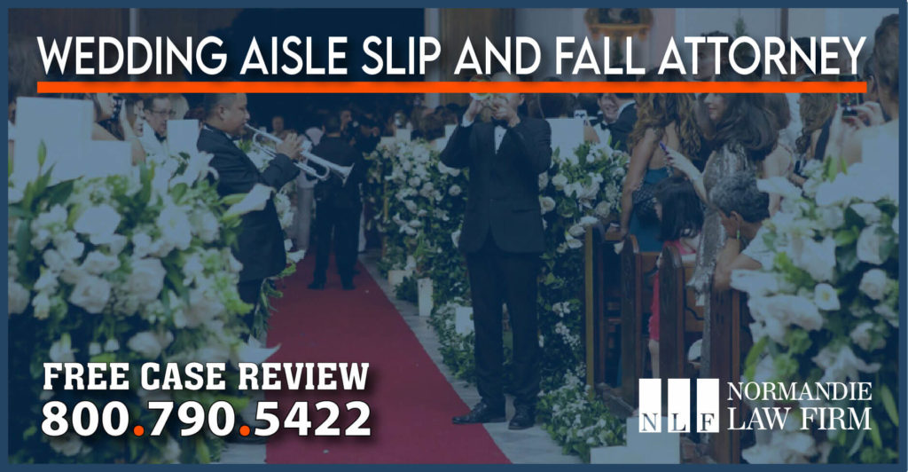 Wedding Aisle Slip and Fall Attorney lawyer accident incident trip carpet bruise liability sue lawsuit