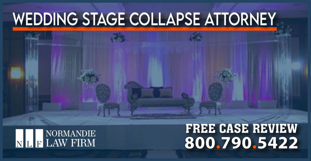 Wedding Stage Collapse Attorney lawyer lawsuit sue injury accident incident compensation