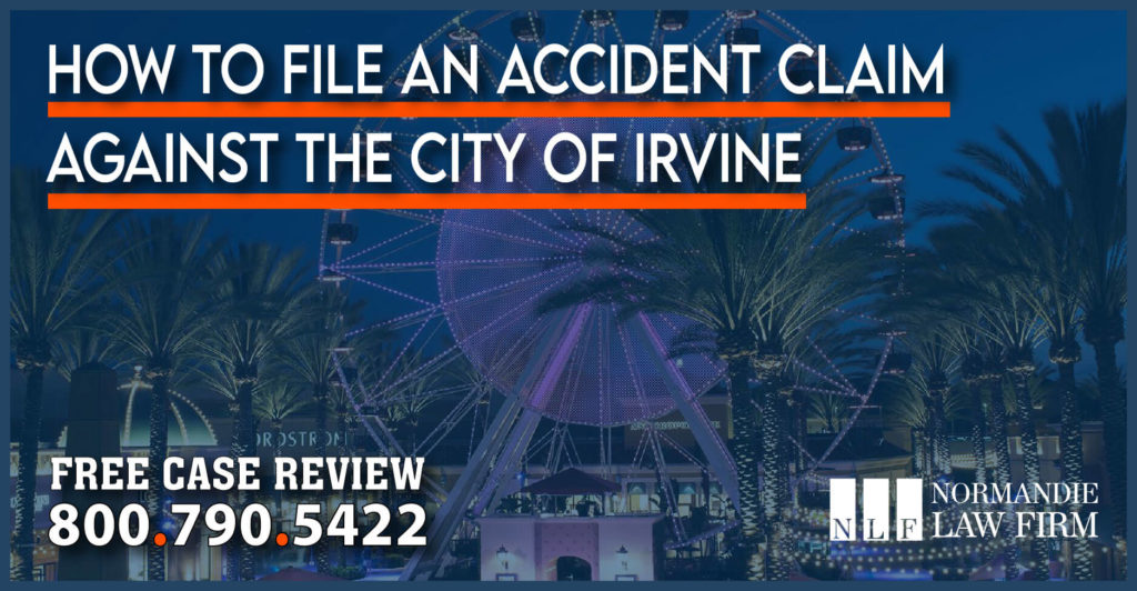 How to File an Accident Claim against the City of Irvine lawyer attorney compensation injury personal accident incident