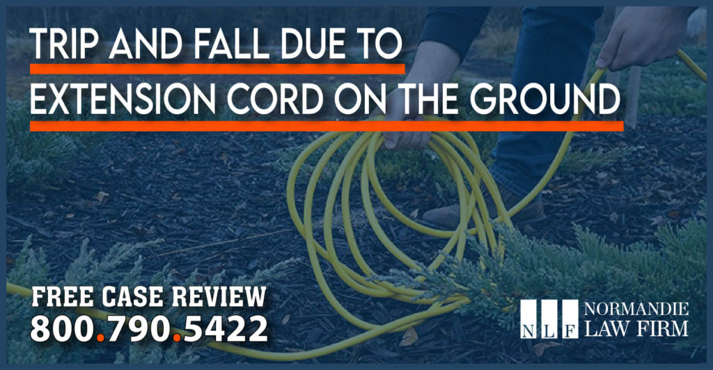 Trip and Fall due to Extension Cord on the Ground lawsuit lawyer attorney compensation sue personal injury