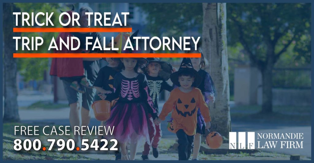 Trick or Treat Trip and Fall Lawsuit Attorney lawyer sue compensation injury accident incident premise liability