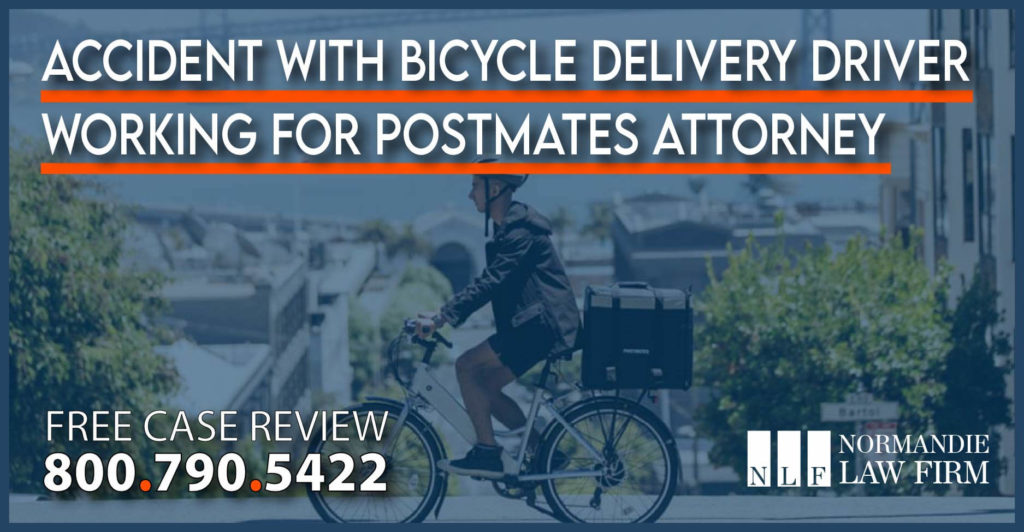 Accident with Bicycle Delivery Driver Working for Postmates Attorney personal injury lawyer lawsuit sue compensation-01