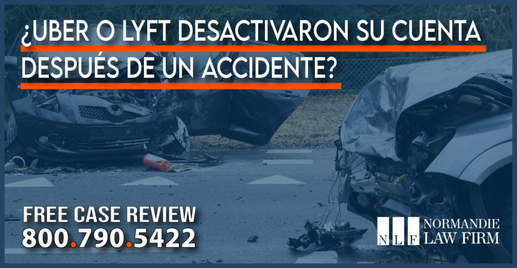 Uber o Lyft desactivaron su cuenta después de un accidente abogado