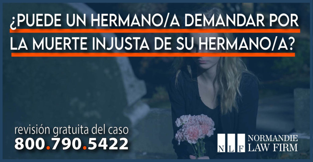 Puede un hermano demandar por la muerte injusta de su hermana