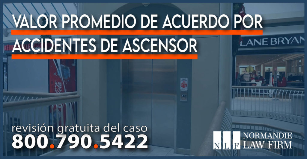 Valor promedio de acuerdo por accidentes de ascensor abogado