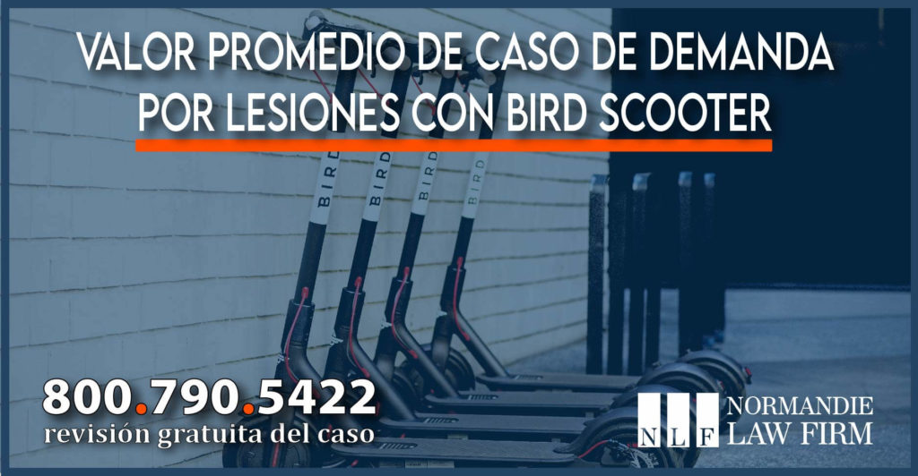 Valor promedio de caso de demanda por lesiones con Bird Scooter abogado