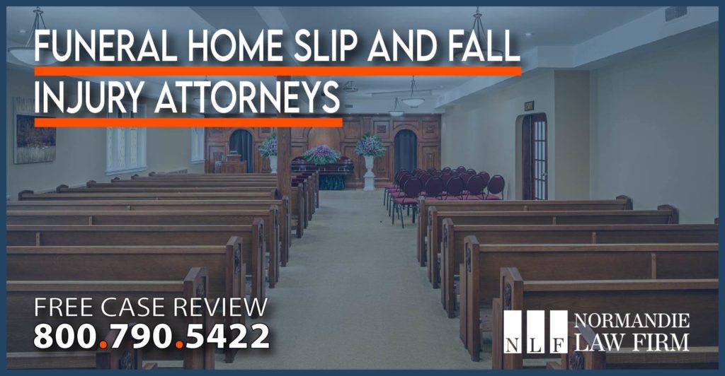funeral home slip and fall injury attorney incident accident lawsuit premise liability wet floor fracture bones broken