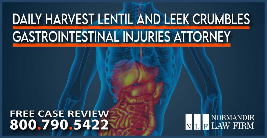 Daily Harvest Lentil and Leek Crumbles Gastrointestinal Injuries Attorney lawyer liability sue compensation medical expense