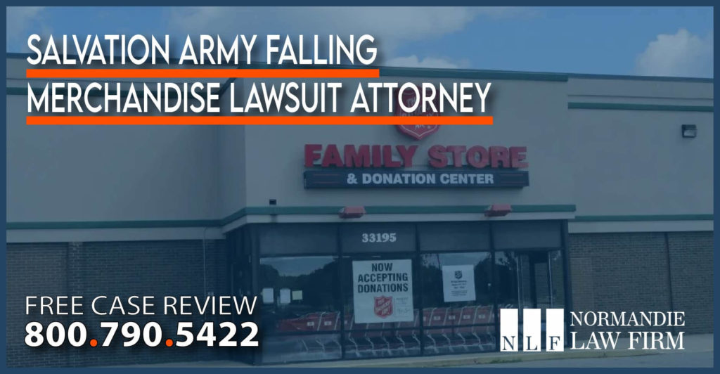 Salvation Army Falling Merchandise Lawsuit Attorney liability lawyer sue compensation incident accident