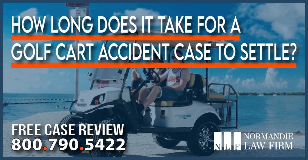 How long does it take for a Golf Cart Accident Case to Settle personal injury lawsuit incident lawyer attorney liability