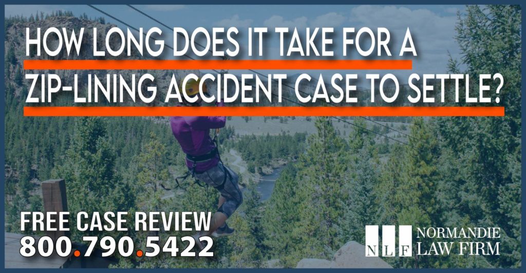 How long does it take for a Zip-Lining Accident Case to Settle lawyer attorney sue compensation lawsuit personal injury liability