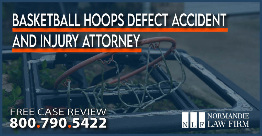 basketball hoops defect accident and injury attorney lawyer lawsuit sue compensation liability