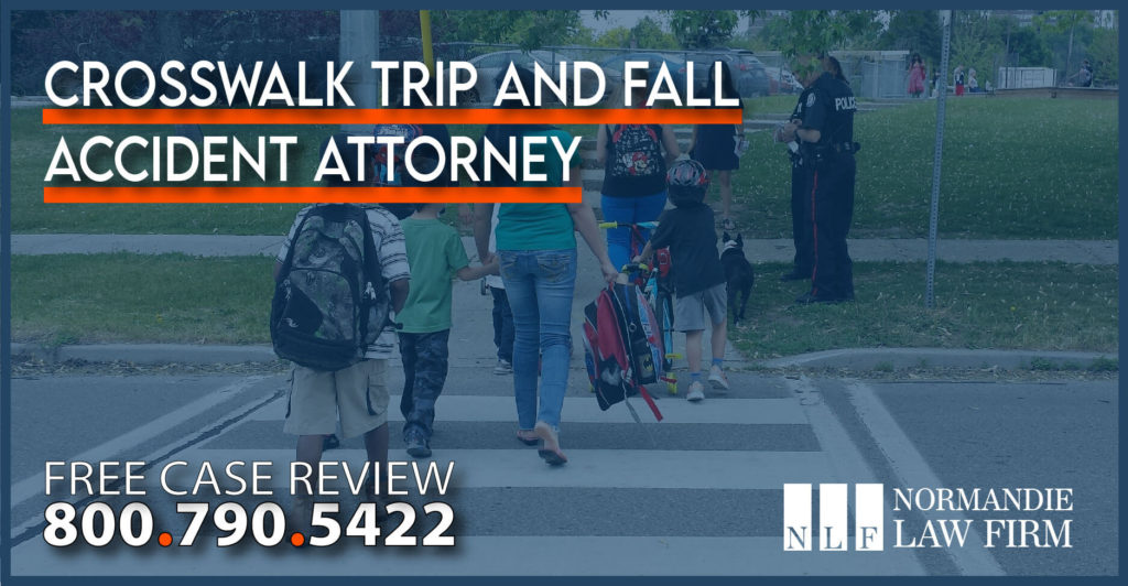 Crosswalk Trip and Fall Accident Attorney lawyer sue compensation incident