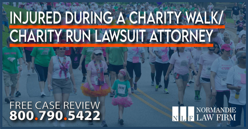 Injured During a Charity Walk Charity Run Lawsuit Attorney lawyer sue compensation lawsuit liability incident accident