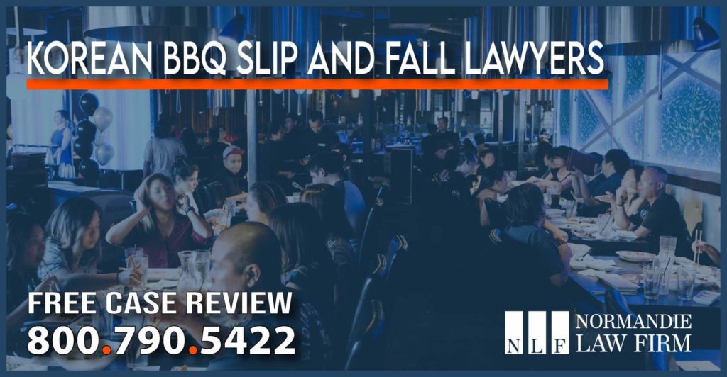 Korean BBQ Slip and Fall Lawyers lawsuit attorney sue compensation liability hazard