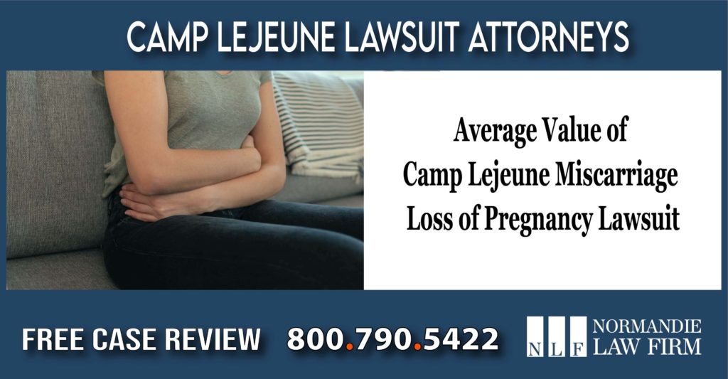 Average Value of Camp Lejeune Miscarriage Loss of Pregnancy Lawsuit lawyer attorney liability