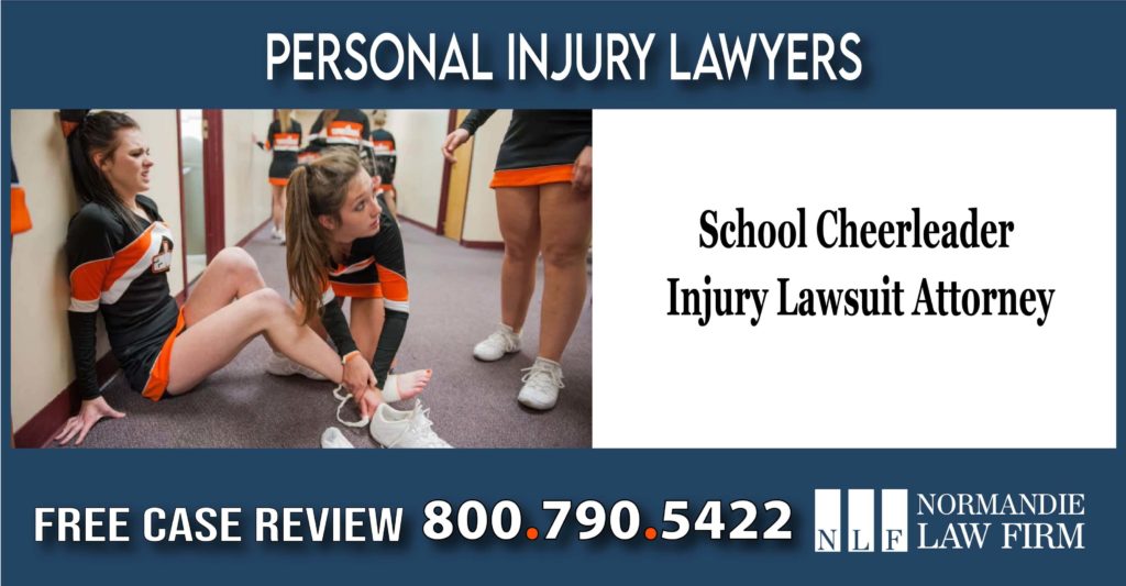 School Cheerleader Injury Lawsuit Attorney lawyer sue compensation incident accident