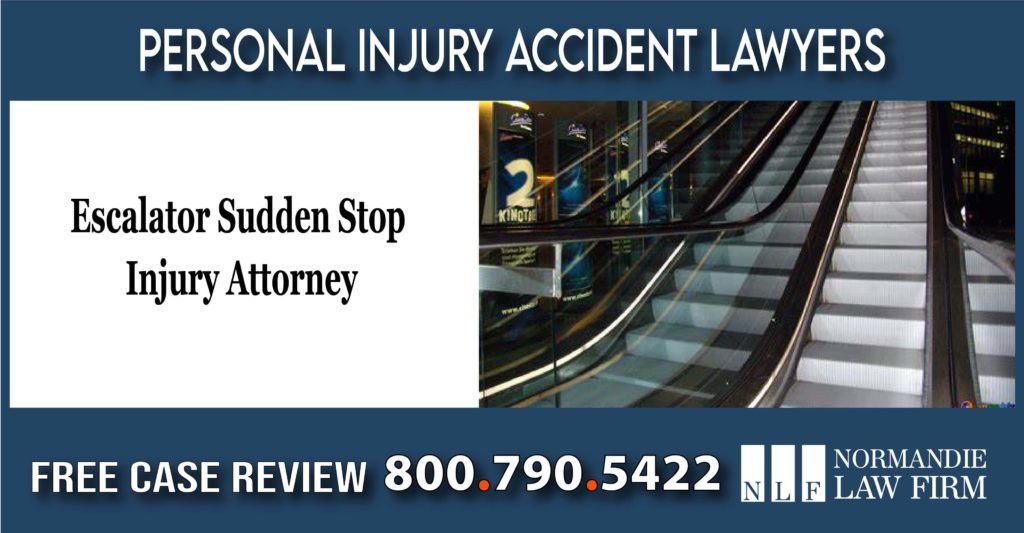 Escalator Sudden Stop Injury Attorney lawyer sue incident accident injury compensation liability