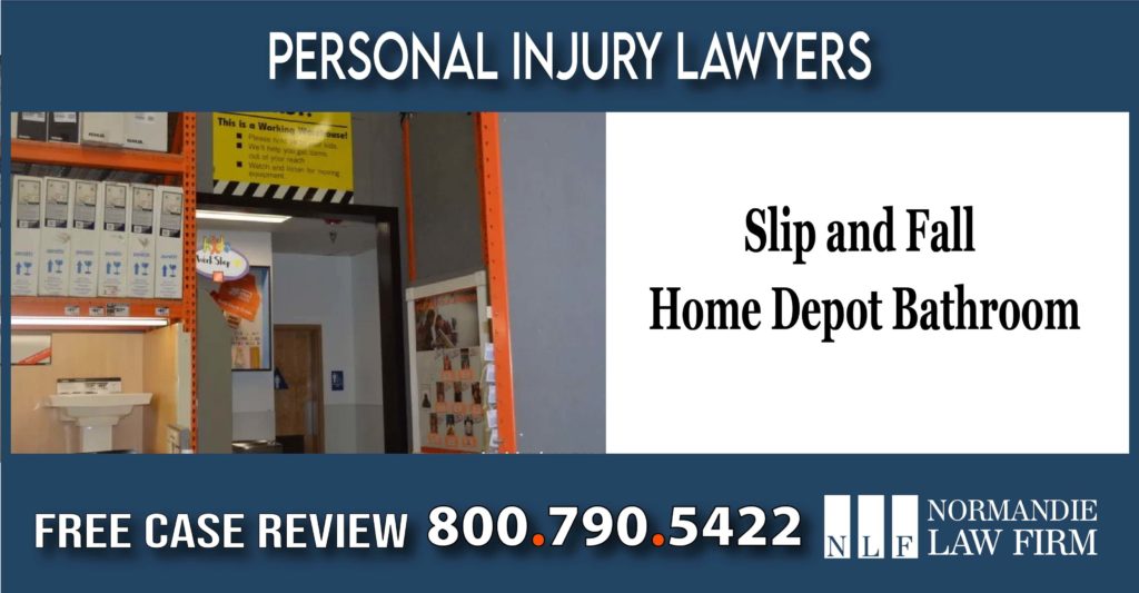 Slip and Fall Home Depot Bathroom Lawyer attorney sue compensation lawsuit liability