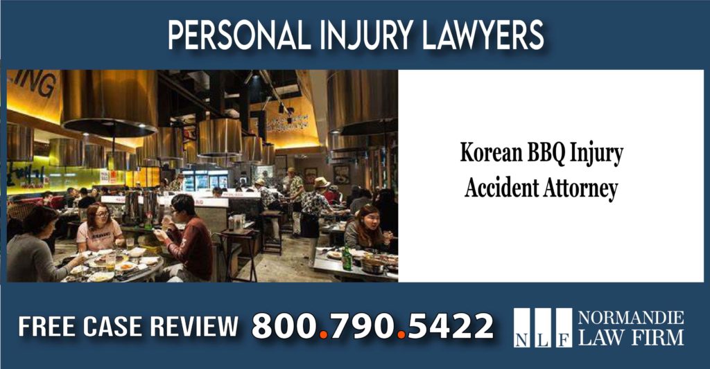 Korean BBQ Injury Accident Attorney lawyer sue incident liability slip hazard