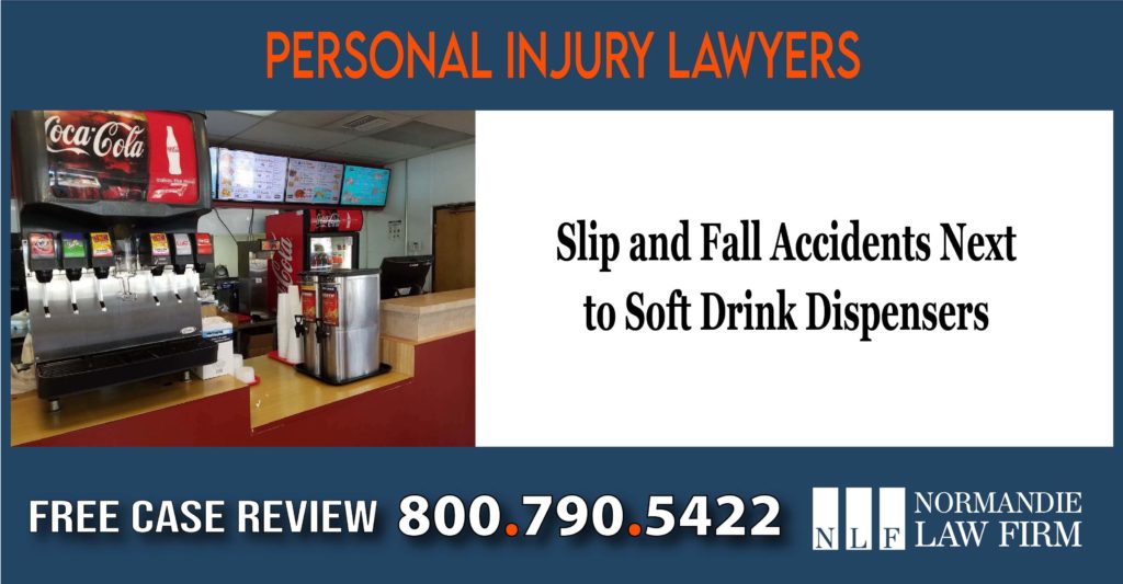 Slip and Fall Accidents Next to Soft Drink Dispensers personal injury lawyer attorney sue lawsuit liability
