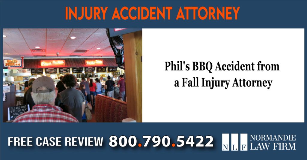 Phil's BBQ Accident from a Fall Injury Attorney lawyer attorney sue lawsuit compensation incident liability