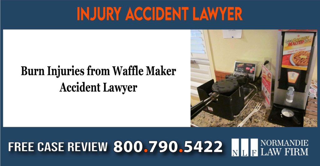 Burn Injuries from Waffle Maker Accident Lawyer sue lawsuit compensation liability incident