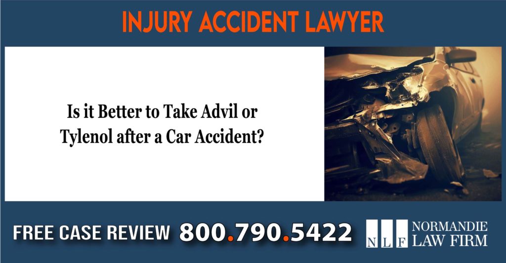 Is it Better to Take Advil or Tylenol after a Car Accident lawyer attorney sue lawsuit compensation incident