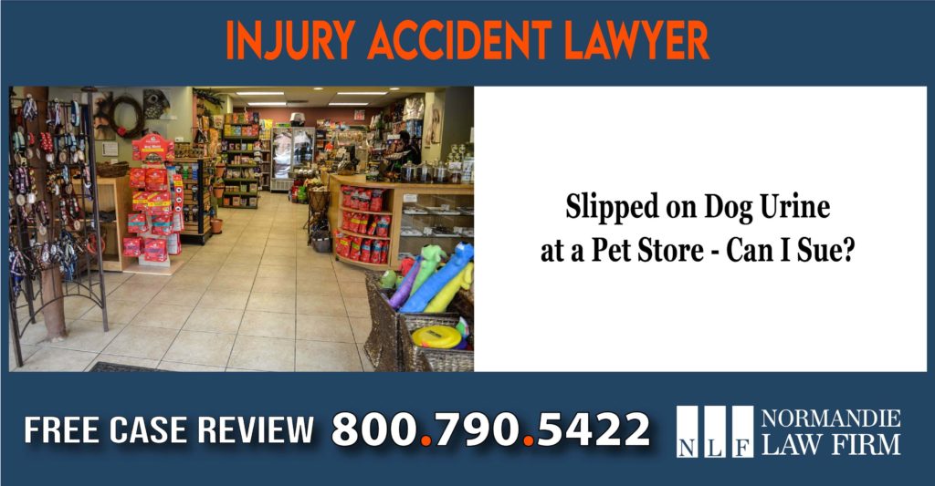 Slipped on Dog Urine at a Pet Store - Can I Sue lawyer attorney sue lawsuit compensation