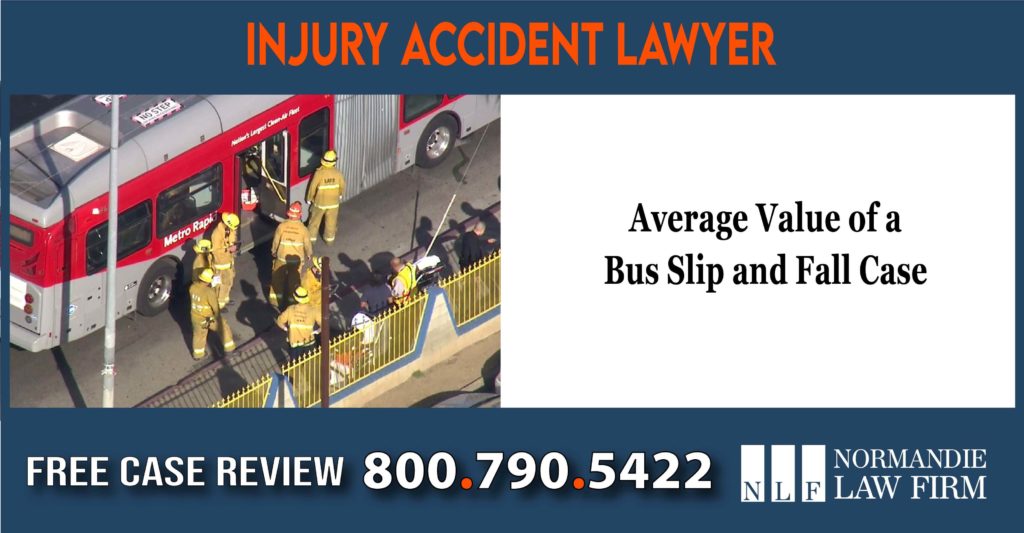 Average Value of a Bus Slip and Fall Case lawyer attorney sue lawsuit compensation incident liability liable