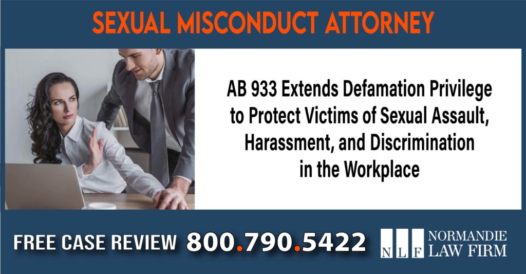 AB 933 Extends Defamation Privilege to Protect Victims of Sexual Assault, Harassment, and Discrimination in the Workplace