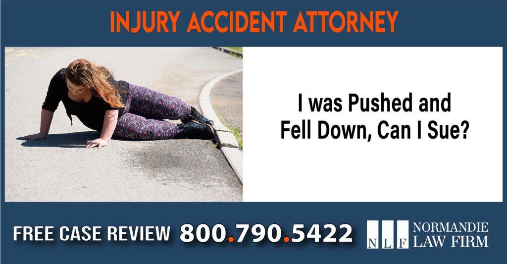 I was Pushed and Fell Down. Can I Sue liability attorney lawyer sue compensation liability