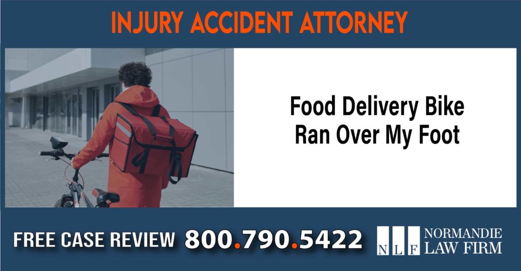 Food Delivery Bike Ran Over My Foot Lawyer sue compensation incident liability