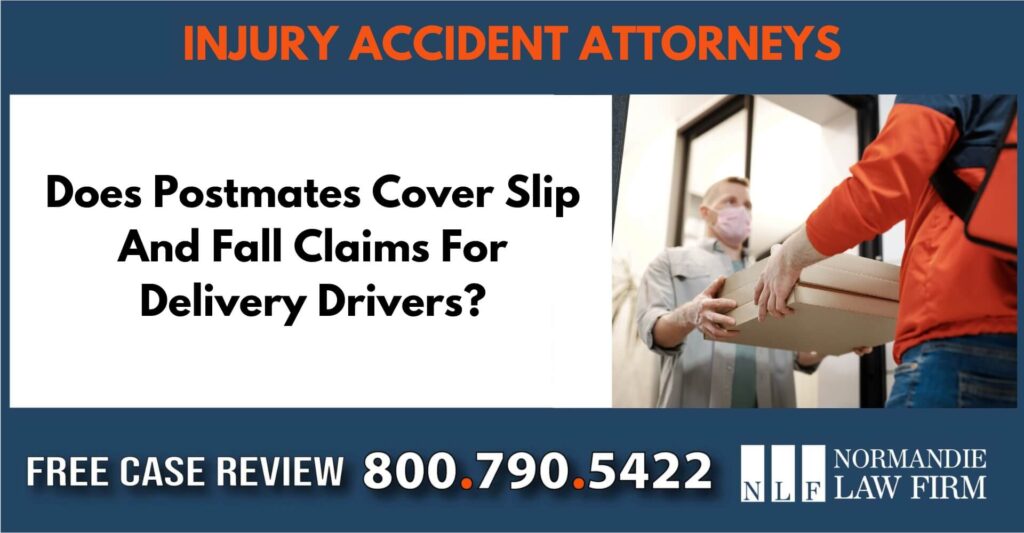 Does Postmates Cover Slip And Fall Claims For Delivery Drivers sue liable incident lawyer attorney
