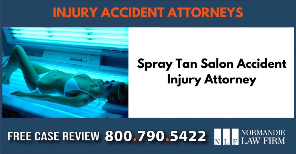 Spray tan salon injury attorney lawyer sue liable incident