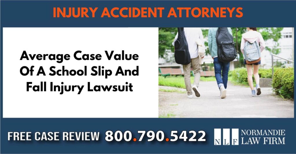 Average Case Value Of A School Slip And Fall Injury Lawsuit sue liable incidet lawyer attorney
